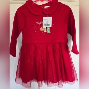 Red Long-Sleeve Kids Casual Dress